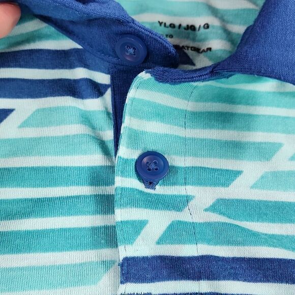 🦋Under Armour Blue & Turquoise Golf Collared Polo Shirt Youth Large - Picture 9 of 13